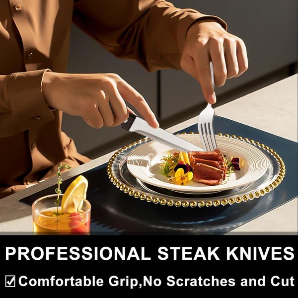 49-Piece Silverware Set with Organizer, Heavy Duty Stainless Steel Flatware for 8, Cutlery Utensil Sets with Steak Knives, Rust-proof, Mirror Polished, Dishwasher Safe - Image 5