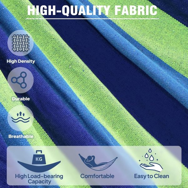 Anyoo Garden Cotton Hammock Comfortable Fabric Hammock with Tree Straps for Hanging Sturdy Hammock Up to 660lbs Portable Hammock with Travel Bag for Camping Outdoor/Indoor Patio Backyard - Image 2