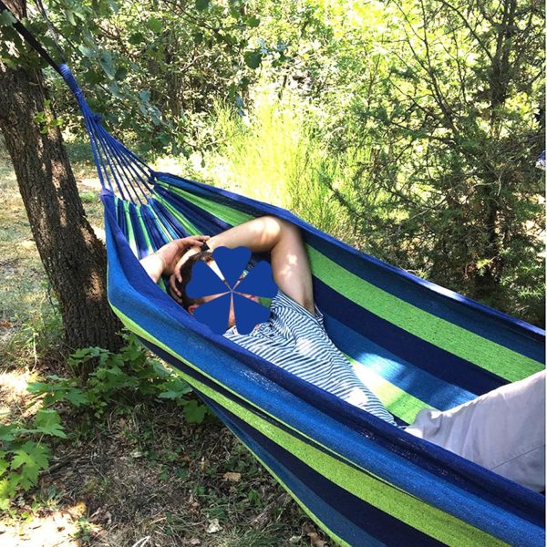 Anyoo Garden Cotton Hammock Comfortable Fabric Hammock with Tree Straps for Hanging Sturdy Hammock Up to 660lbs Portable Hammock with Travel Bag for Camping Outdoor/Indoor Patio Backyard - Image 7