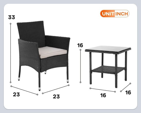 FDW Patio Furniture Set 4 Pieces Outdoor Rattan Chair Wicker Sofa Garden Conversation Bistro Sets for Yard,Pool or Backyard - Image 7